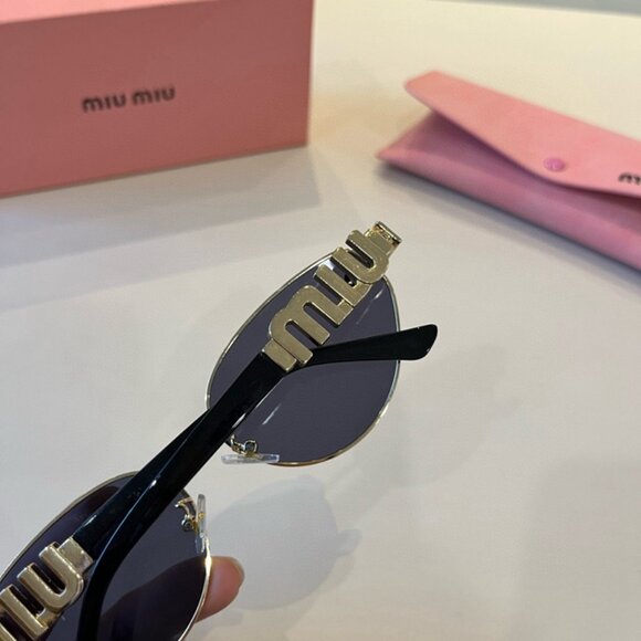 Miu Miu Gold Metal Frame Black Sunglasses main image 5